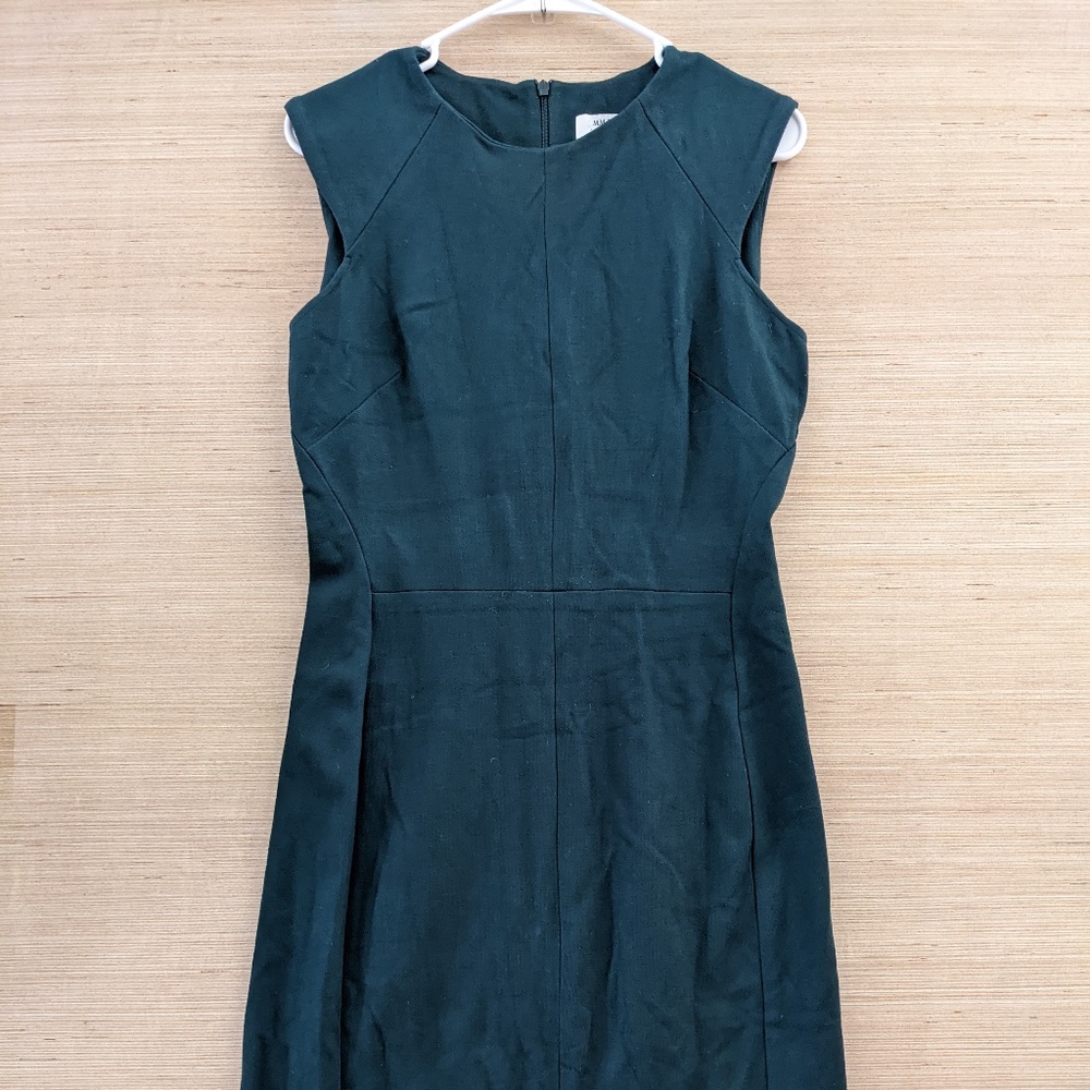 MM Lafleur Sheath Dress Women's Size 10 Green Blue Sleeveless Stretch 2.2859